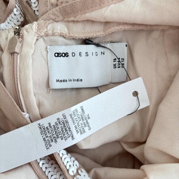 ASOS Design Linear Bead & Sequin Embellished Mini Dress w/ Maxi Overlay - Picture 11 of 11